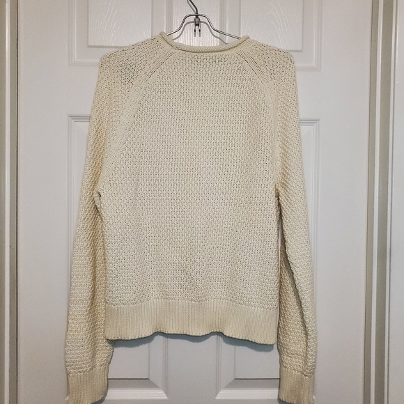 Lauren Ralph Lauren Cream Off White Fisherman Sweater Size Medium - Picture 6 of 11